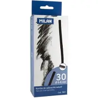 Milan Schachtel 30 Natürliche Kohlestifte (zylindrisch Ø 6-8 Mm)
