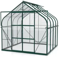Pergart Vitavia Gewächshaus "Dione 6700" inkl. Stahlfundamentrahmen smaragd grün 6,7 m² 3 mm ESG