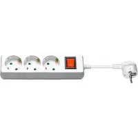 Microconnect GRU0033WS, 3 m, Typ F, Typ F, Weiß, 3 AC-Ausgänge, 250 V