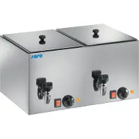 Saro Würstchenwärmer HD 200, Edelstahl, Praktischer Warmhaltebehälter mit Kontrollleuchte und Ablasshahn, 1 Würstchenwärmer