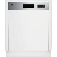 Beko BDSN15422X, Halb integriert, Standardgröße (60 cm), Edelstahl, Schwarz, Tasten, LED