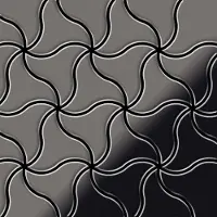 ALLOY Mosaik Fliese Massiv Metall Titan Hochglanz Dunkelgrau 1,6mm Ninja-ti-sm 1 Paket mit 10 Matten 0,67 m2 Grau