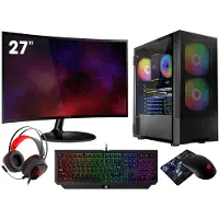 VIST Gaming PC Komplett Set R7 5700G 16GB RX VEGA8 SSD 500GB WIFI Win11 27"