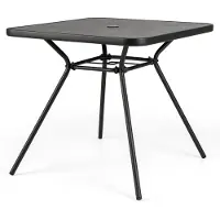 Helloshop26 Quadratischer Gartentisch 80 x 80 x 72,5 cm mit Loch für Sonnenschirm und