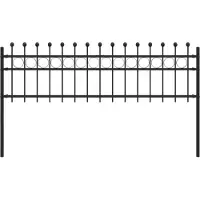 vidaXL Ringzaun TILBURG 200 x 110 cm Pulverbeschichteter Stahl Schwarz