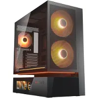 Cougar Gehäuse Midi-Tower, CFV235 Vision, ARGB, LCD-Display, Mesh, Schwarz, Midi Tower, PC, Schwarz, ATX, CEB, micro ATX, Mini-ITX, Glas, Stahl, Gaming