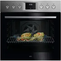 AEG OU5AE20SM Einbau-Herd kochfeldgebunden 60cm Edelstahl AntifingerPrint 7Heizarten TimerDisplay
