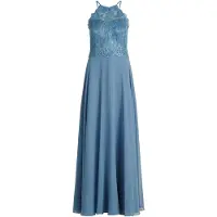 Vera Mont Abendkleid "Abendkleid rückenfrei", Damen, Gr. 40, EURO, blau (smoky lavender), Obermaterial: 100% Polyester PES., Kleider Abendkleid