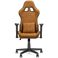 Ranqer Felix Bürostuhl - PC Stuhl mit Rückenkissen - Ergonomisch verstellbare Rückenlehne und Armlehnen - Ideal für den täglichen Gebrauch - Bequem - Braun