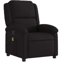 Syfax Massagesessel Schwarz Stoff 71 x 86,5 x 99,5 cm (B x T x H) mit 6-Punkt-Vibrationsmassage und manueller Liegefunktion