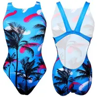 Turbo Blue Palm Badeanzug