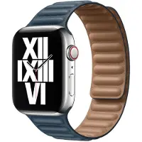 Apple origineel Leather Link Watch S/M 38mm / 40mm / 41mm / 42mm Baltic Blue - MY982ZM/A