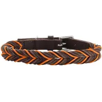 Hunter - Dogcollar Solid Education Cord S (45), dark brown/orange - (69316)
