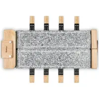 Koenig Raclette-Grill mit Naturstein – Für 8 Personen, Holzdesign