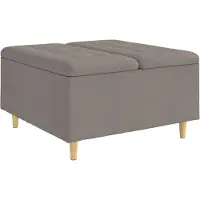 vidaXL Ottoman mit Stauraum Taupe 80 x 80 x 45 cm Stoff