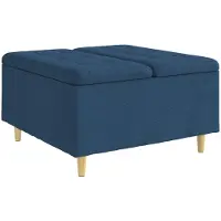 vidaXL Ottoman mit Stauraum Blau 80 x 80 x 45 cm Stoff