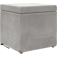 vidaXL Hocker Hellgrau 41 x 41 x 40 cm Samt und Engineering Holz