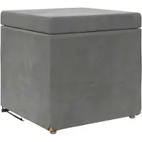 vidaXL Hocker Dunkelgrau 41 x 41 x 40 cm Samt und Engineering Holz