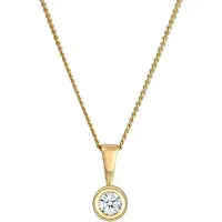 Elli DIAMONDS Halsketten - Halskette Solitär Rund Kreis Diamant (0.11 ct.) 58 - Gr. unisize - in Weiß - für Damen
