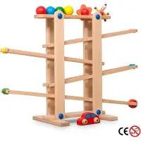 Coemo Kugelbahn Holz 7 mobile Teile in Natur | Gr.: onesize