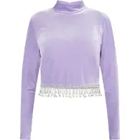 Faina Glitzershirt aus Stretchsamt Damen Lavendel