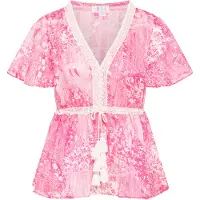 IZIA Bluse Damen rosa weiss