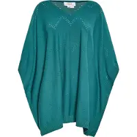 Usha Poncho Damen flaschengrün