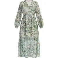 IZIA Maxi Langarmkleid Damen Dschungel Druck