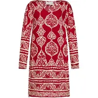 Usha Kleid Damen dunkelrot Creme