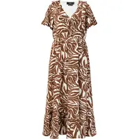 Faina Kleid - Zebraprint Damen Braun Weiß