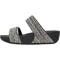 FitFlop Fit Flop - Damen Badesandale "Lulu", Schimmer, Gewebe (Schwarz)