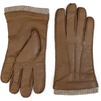 Infinity Leather Herrenhandschuhe aus hellbraunem italienischem Leder mit warmem Wollfutter, ideal für Winter, Reiten und Autofahren.