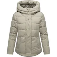 MARIKOO Damen Steppjacke mit Teddy-Innenfutter & Kapuze – Elira