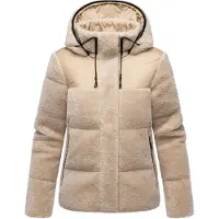 MARIKOO Winterjacke "Kaguraa" warme Teddyfell Sherpa Jacke