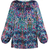 Usha Bluse Damen Blau Mehrfarbig