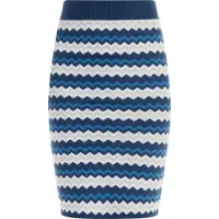 Faina Strick Midirock Damen Blau Mehrfarbig
