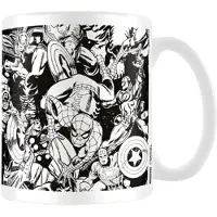 Marvel - Kaffeebecher, Figuren (Weiß/Schwarz)