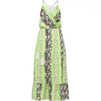 IZIA Maxikleid mit Schlangen-Print Damen Grün Mehrfarbig