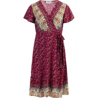 Usha Sommerkleid Damen Beere Pink Mehrfarbig