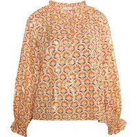 IZIA Bluse Damen Wollweiß Mehrfarbig