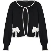 Faina Strickjacke Damen schwarz weiss