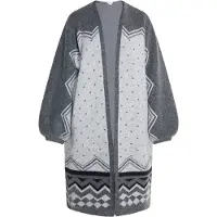 Usha Strickjacke Damen Grau Mehrfarbig