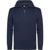 Petrol Industries – Herren-Strickpullover „Denver“ mit halbem Reißverschluss – Blau – Größe L