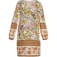 Usha Kleid Damen Wollweiß Mehrfarbig