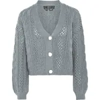 Faina Strickjacke Damen hellgrau melange