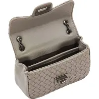 OEM Kleine rechteckige Schultertasche, faltbar, mit gewebtem Muster, Kettengliederung, Klappverschluss und 2 Fächern