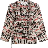Usha Wickelbluse Damen Grau Dunkelrosa Mehrfarbig