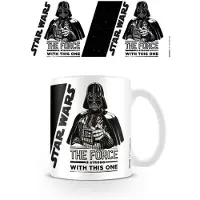 Star Wars - Kaffeebecher "The Force Is Strong" (Weiß/Schwarz)