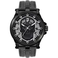 Police Vertex Herren Uhr PEWJA2108201 Leder schwarz mit weißer Naht