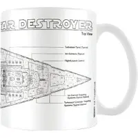 Star Wars - Kaffeebecher "Star Destroyer", Skizze (Weiß/Schwarz)